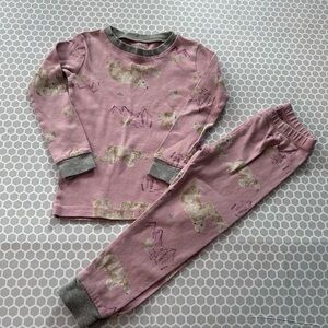 Burt's Bees Pink and Gray Polar Bear Pajama Set